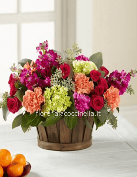 Cesto Fiori Misti Colorati