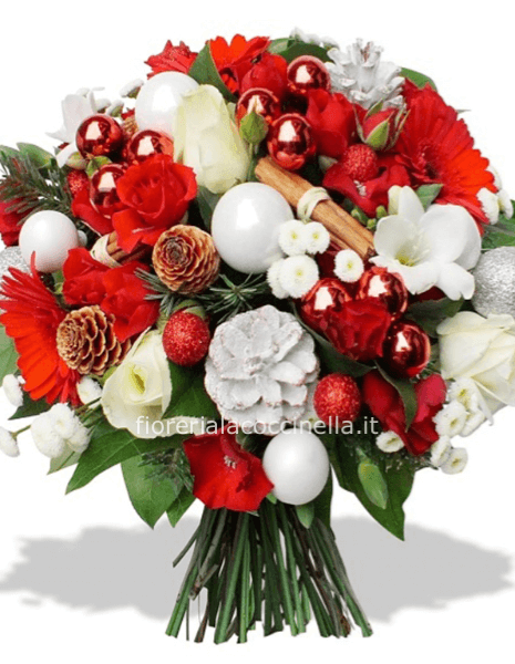 Bouquet Natalizio Bianco&Rosso