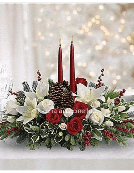 Centrotavola Natalizio Bianco