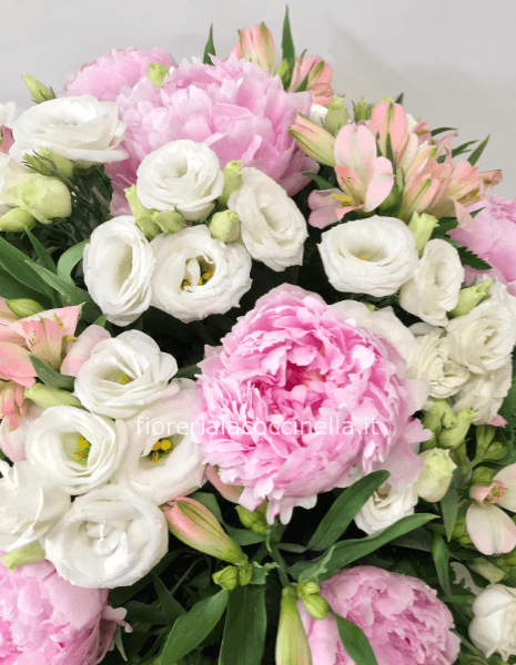 STANDARD PEONIE & FIORI MISTI BIANCHI/ROSA
