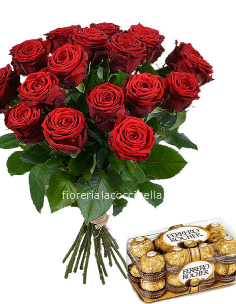 Bouquet Rose Rosse & Ferrero Rocher