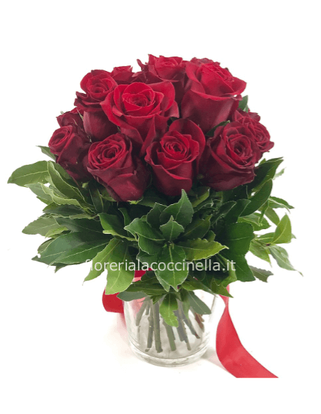 STANDARD ROSE ROSSE E CORONA DI ALLORO