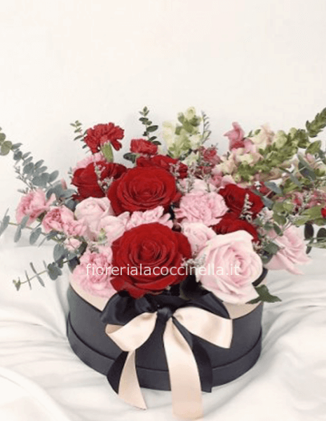 Flower Box Rose Rosse e Rosa