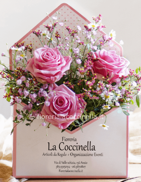 STANDARD LETTER 3 ROSE ROSA + FIORI MISTI 