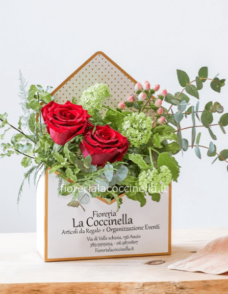 STANDARD LETTER 3 ROSE ROSSE + FIORI MISTI