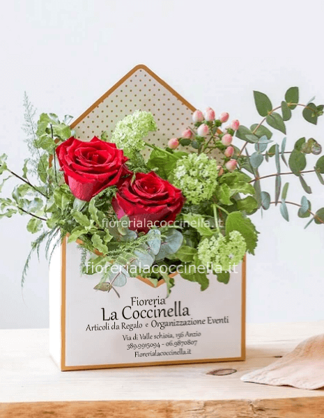 Flower Letter Rose Rosse + Fiori Misti