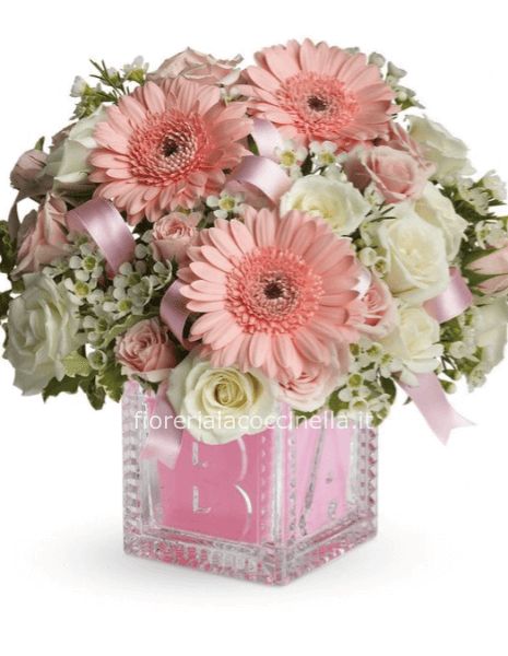 Flower Box Fiori Misti Bianco/Rosa