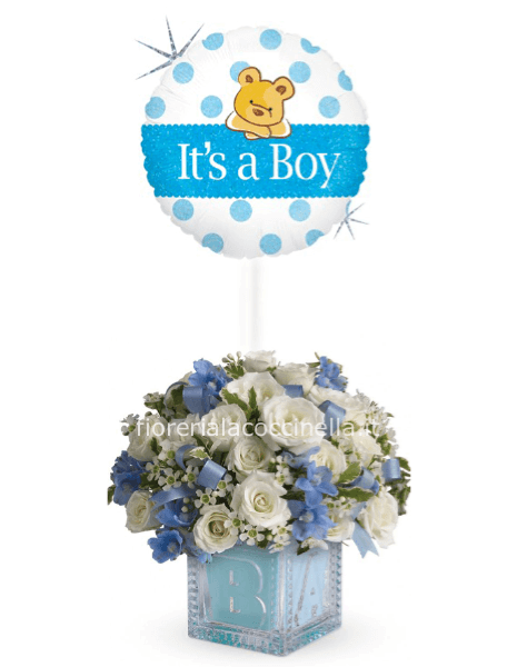 Flower Box Fiori Misti & Palloncino
