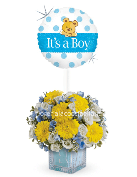 Flower Box Fiori Misti & Palloncino