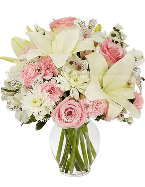 Bouquet Fiori Misti Bianco/Rosa