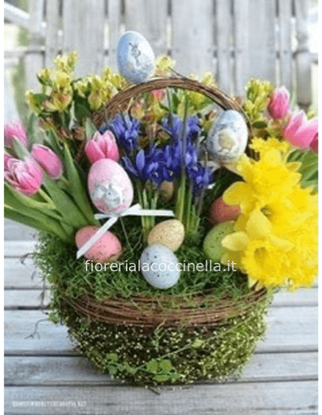 Cesto Fiori Misti & Gadget Pasquali