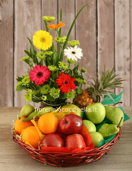 Cesto Floreale con Frutta 