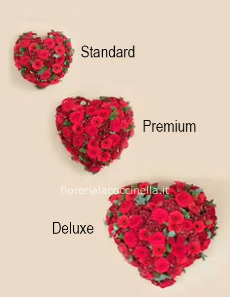 STANDARD CUORE FIORI MISTI ROSSI