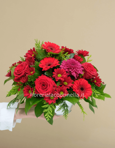STANDARD COMPOSIZIONE FIORI MISTI ROSSI