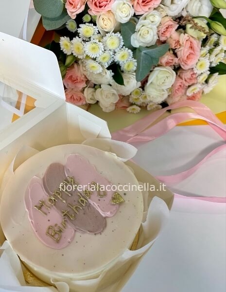 Omaggio Floreale scelto dal Fiorista - PASTELLO + Lambeth Cake