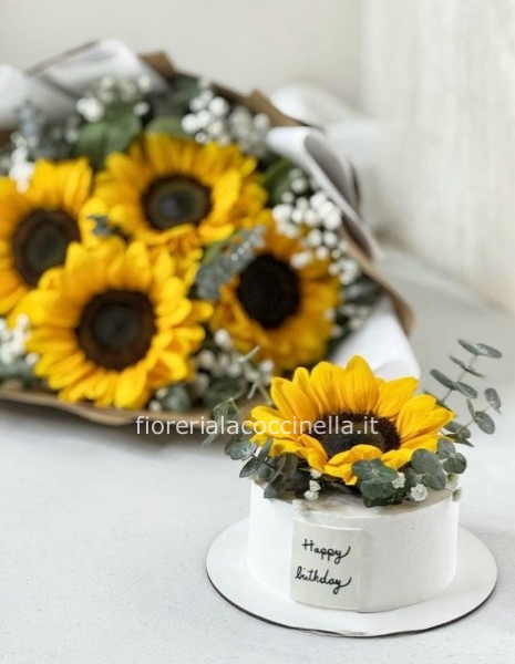 Bouquet di Girasoli + Torta Lamberth Cake