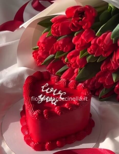 STANDARD TULIPANI ROSSI + LAMBETH CAKE CUORE
